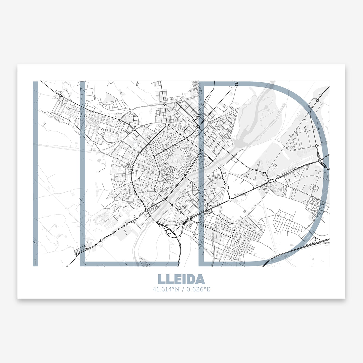 Lleida Map V07 Urban / No Frame / No