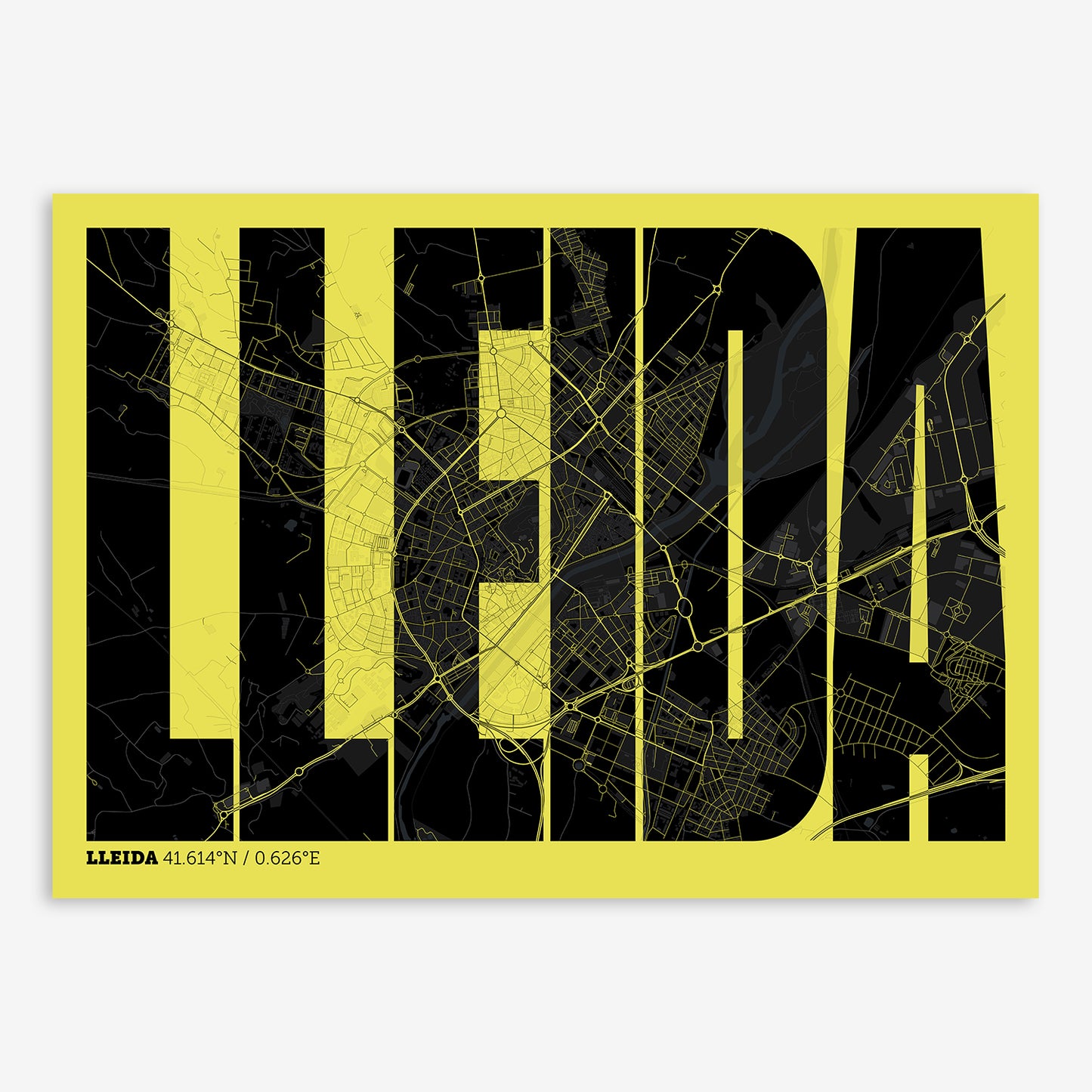 Lleida Map V09 Night / Frame / Yes