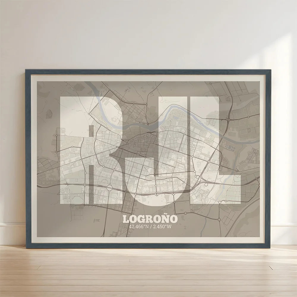 Lámina decorativa de Logroño – Arte tipográfico moderno