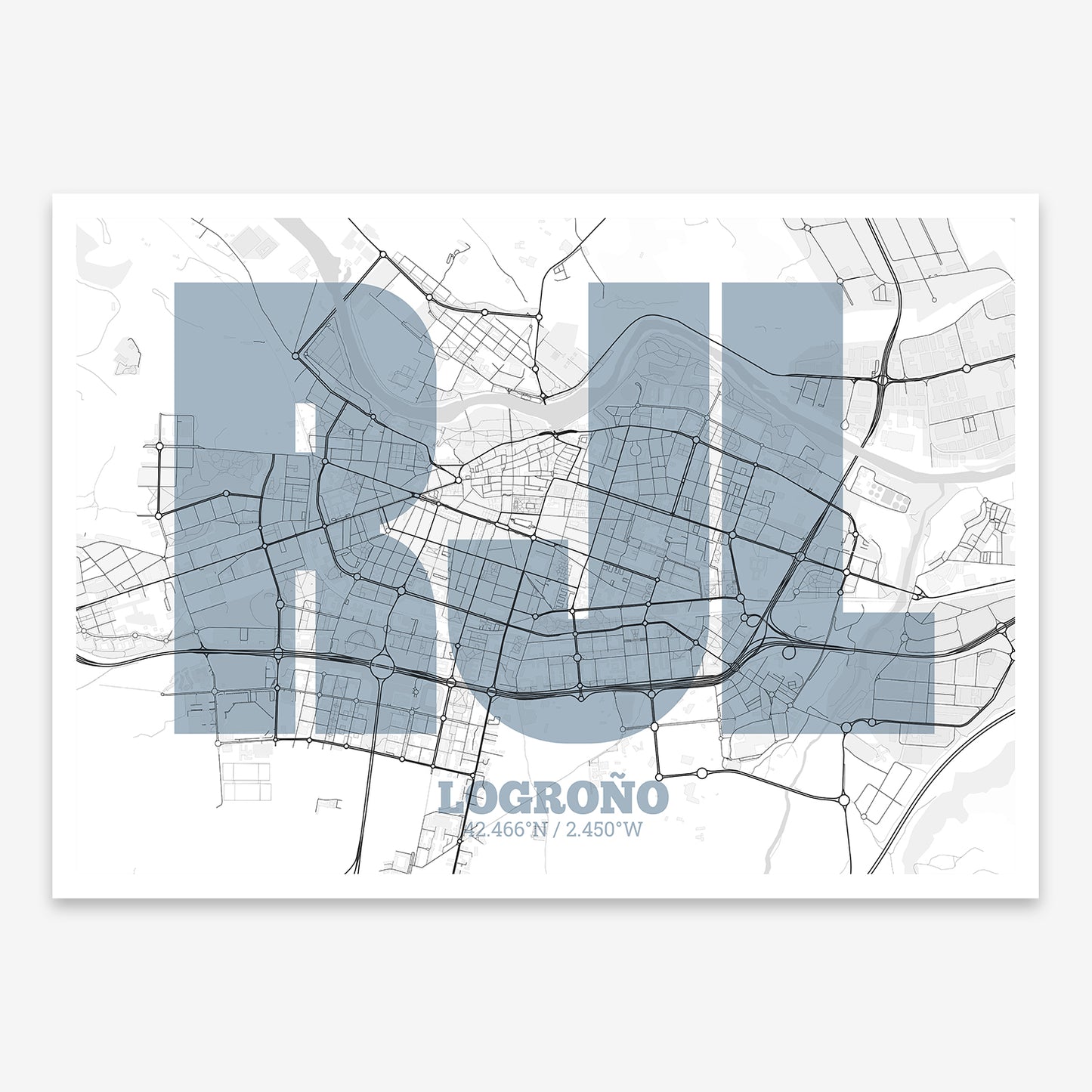 Logroño Map V02 Urban / Frame / Yes