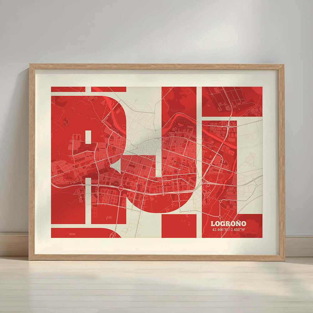 Ilustración de Logroño con tipografía geométrica – "Las Letras Inseparables"