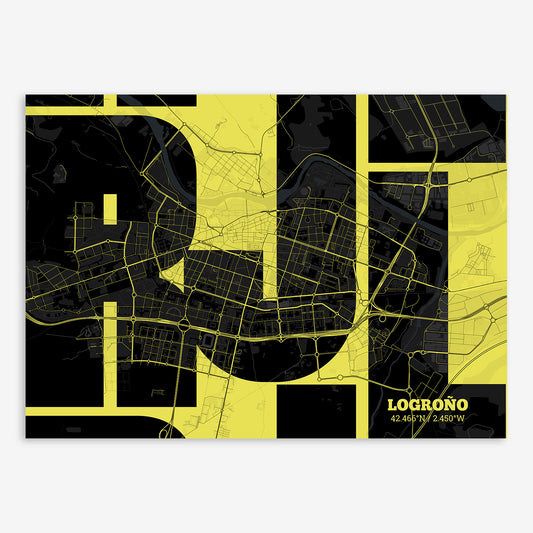 Logroño Map V03 Night / Frame / Yes