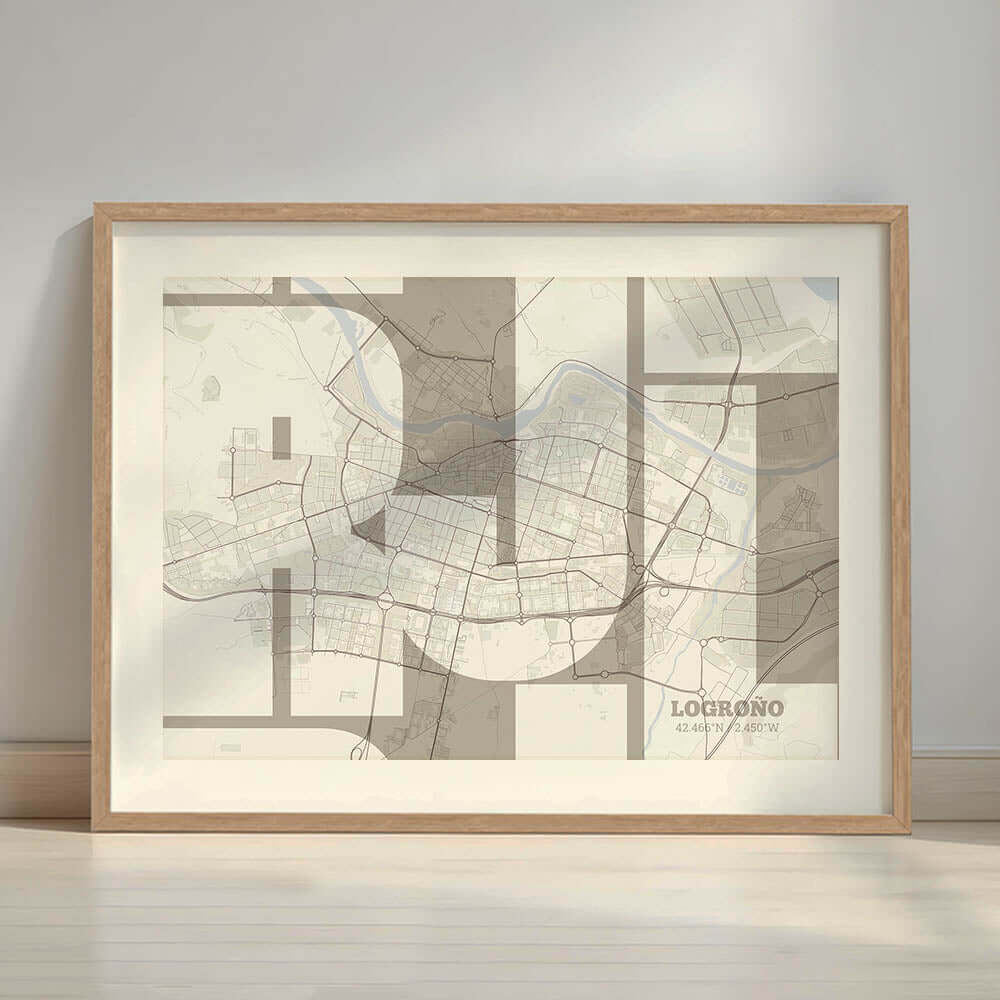 Ilustración de Logroño con tipografía geométrica – "Las Letras Inseparables"