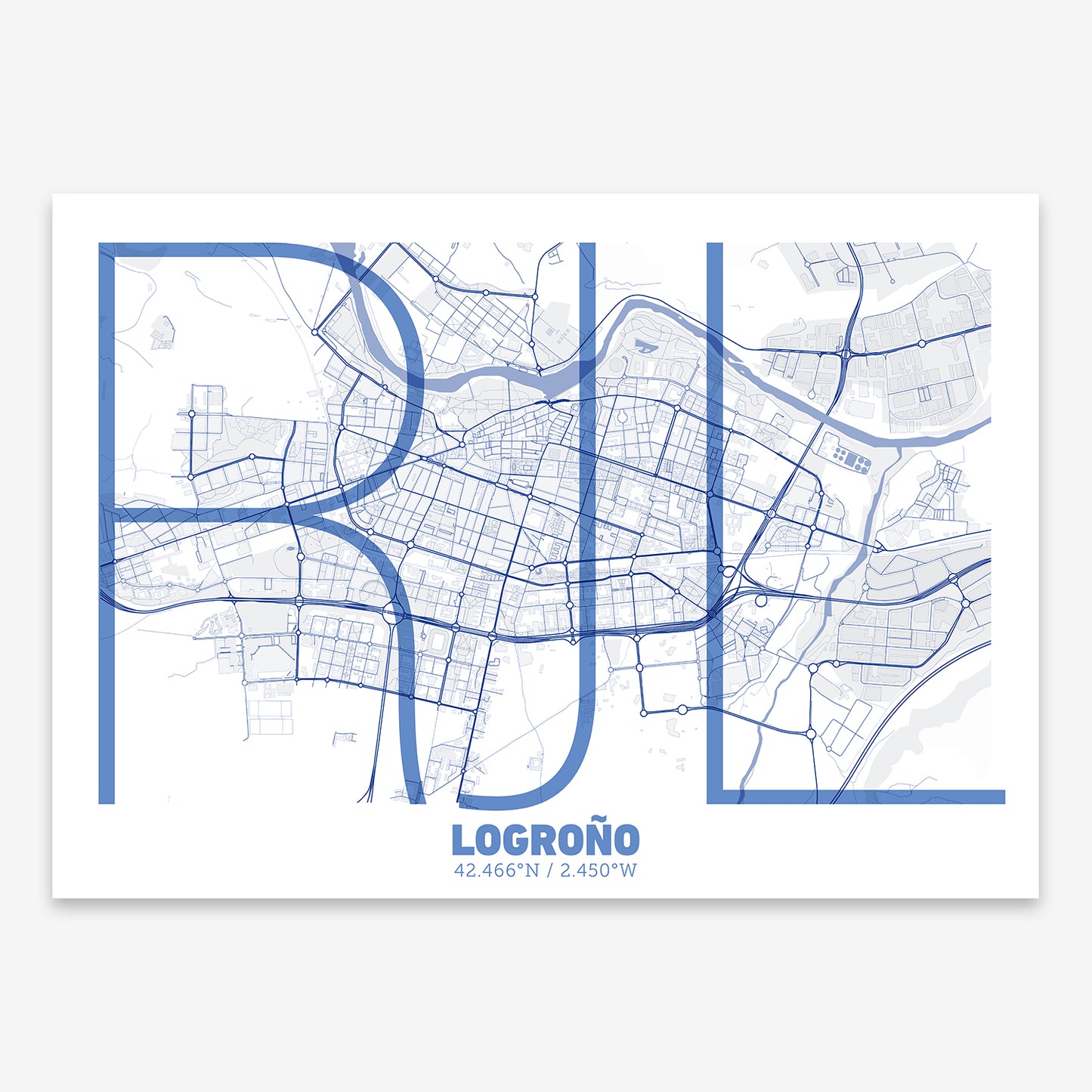 Logroño Map V07 Med / No Frame / No