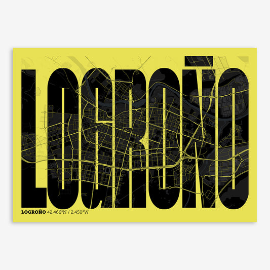 Logroño Map V09 Night / Frame / Yes