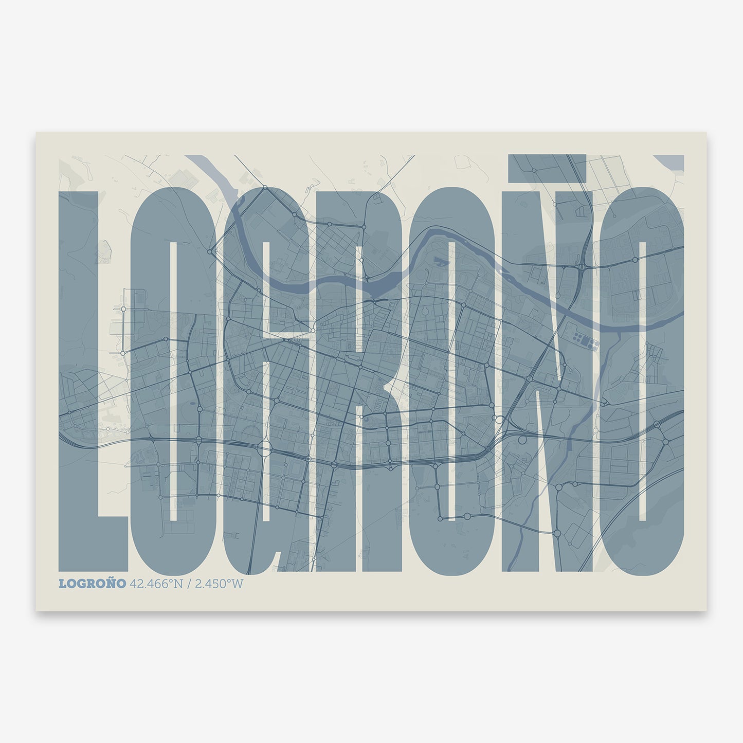 Logroño Map V09 Seaside / Frame / Yes