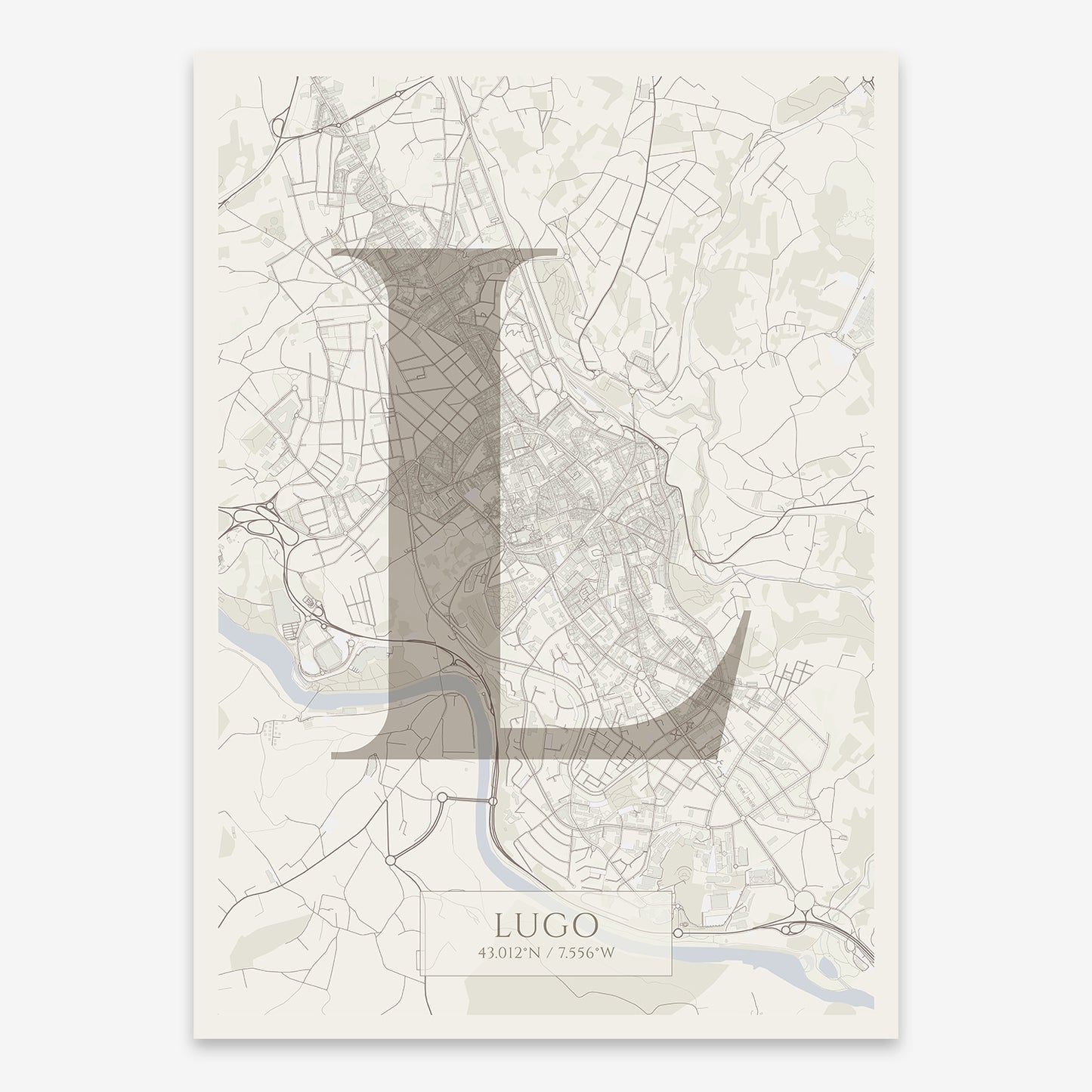 Lugo Map V06 Rustic / Frame / Yes