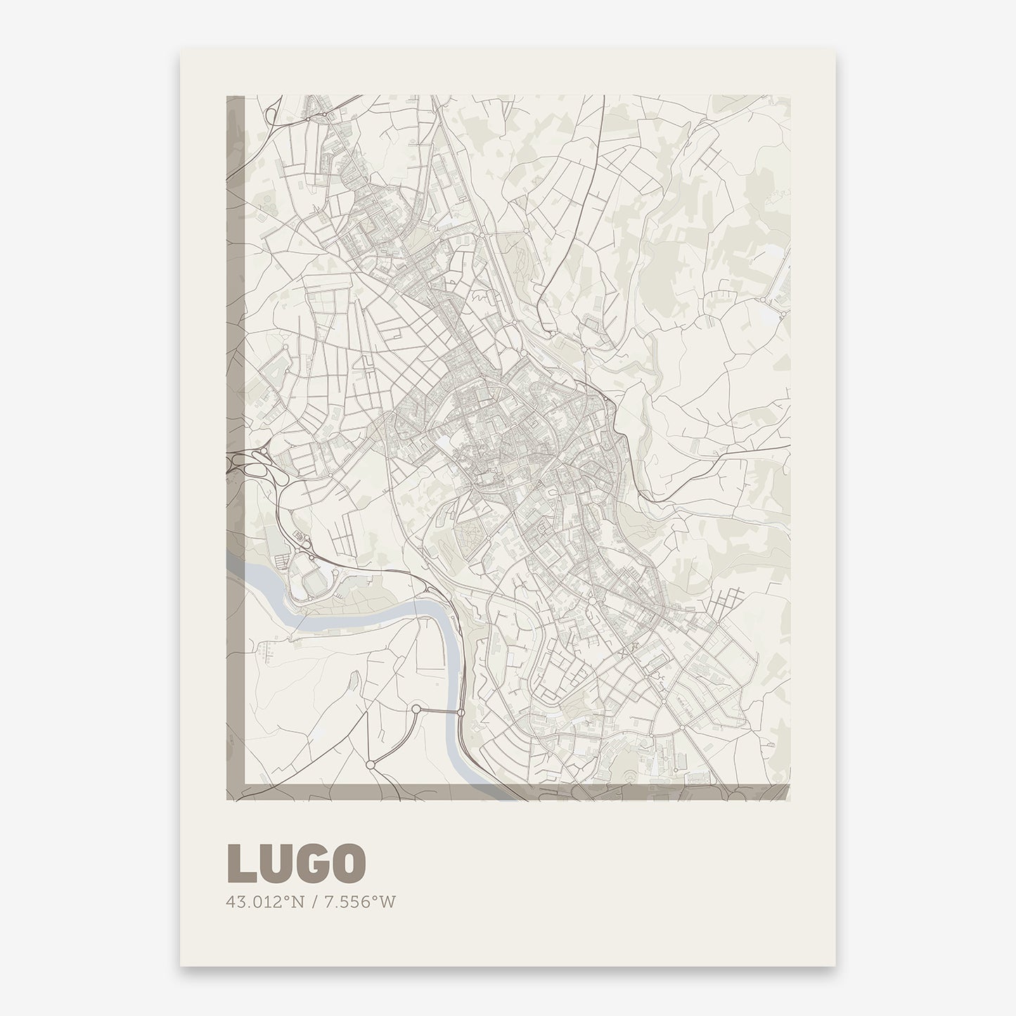 Lugo Map V07 Rustic / No Frame / No