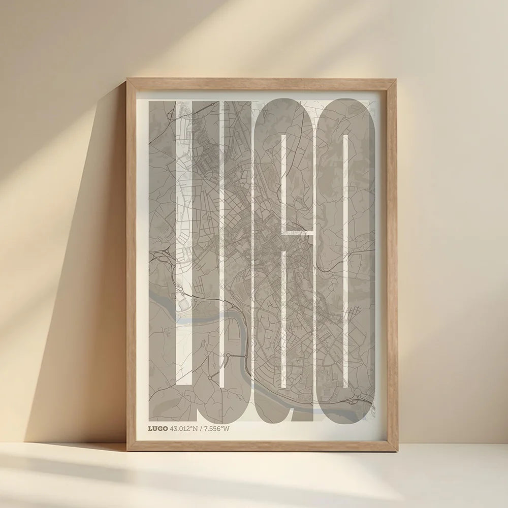 Recuerdo gráfico de Lugo – Lámina tipográfica contemporánea