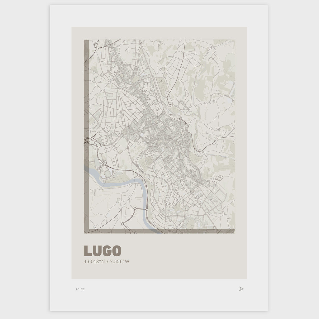 Lámina tipográfica de Lugo – diseño Ultrafina, sin marco sobre papel