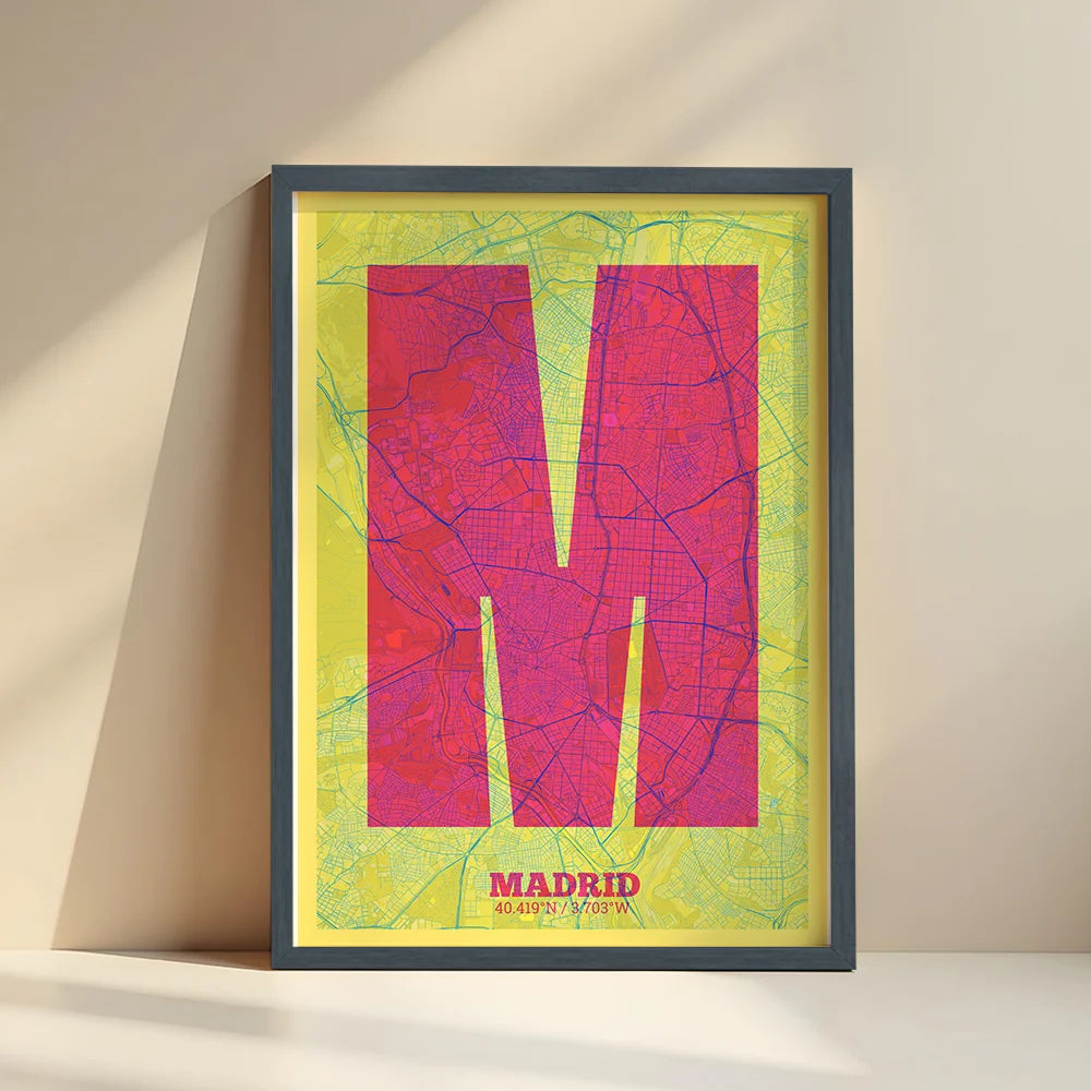 Decorative print of Madrid – Modern typographic art