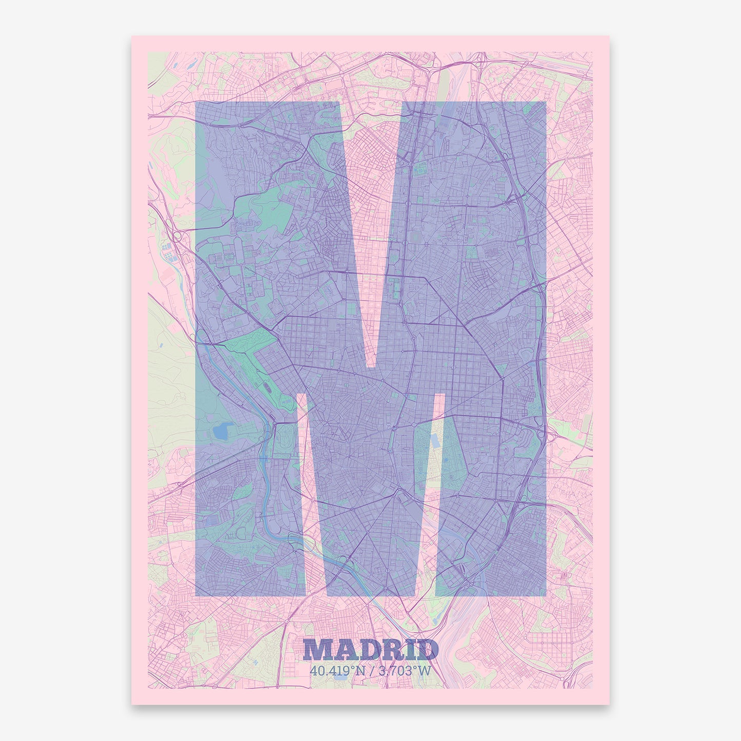 Madrid Map V02 Nursery / Frame / No