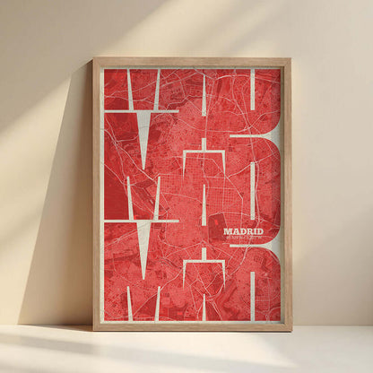 Ilustración de Madrid con tipografía geométrica – "Las Letras Inseparables"