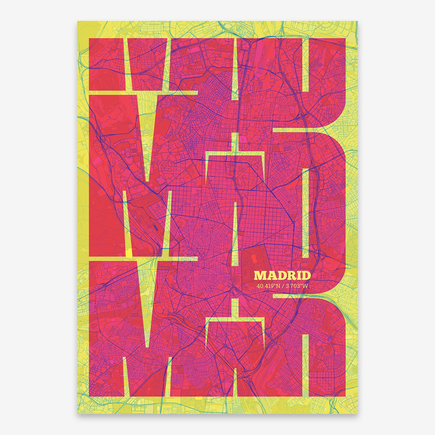 Madrid Map V03 Miami / No Frame / No