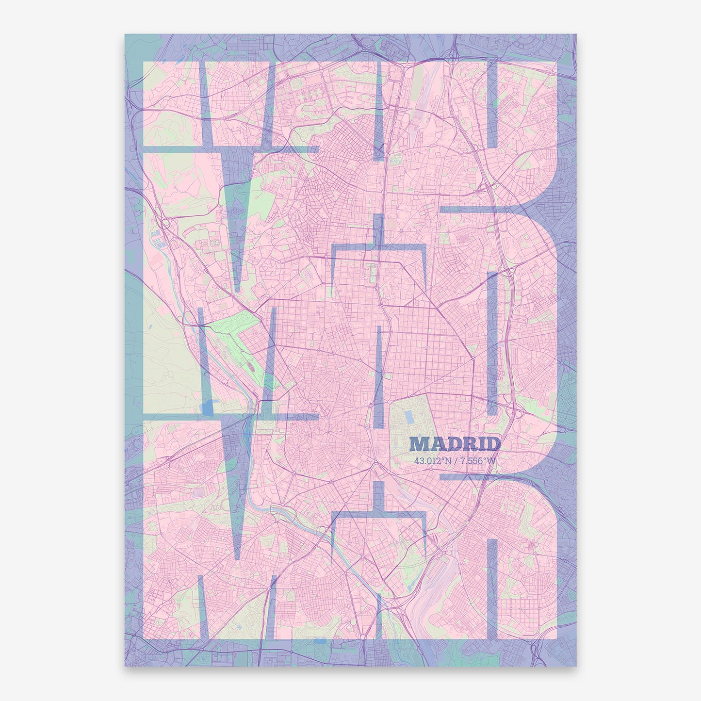 Madrid Map V03 Nursery / No Frame / No