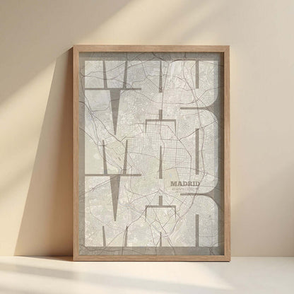 Ilustración de Madrid con tipografía geométrica – "Las Letras Inseparables"
