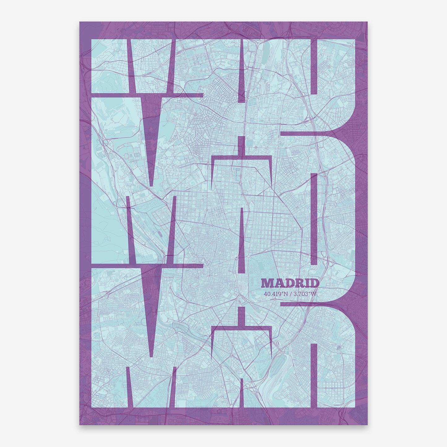 Madrid Map V03 Shabby / No Frame / No