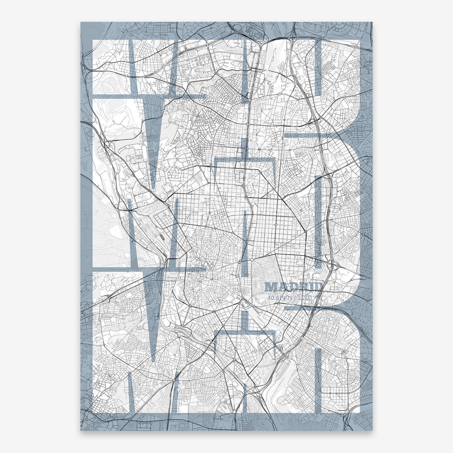 Madrid Map V03 Urban / No Frame / No