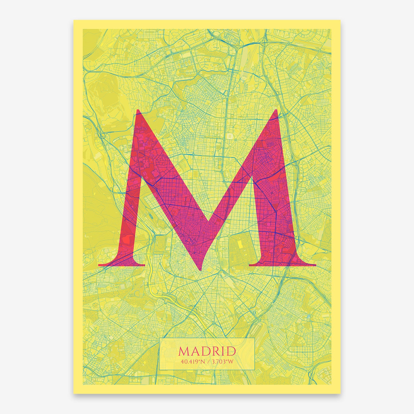 Madrid Map V06 Miami / No Frame / No