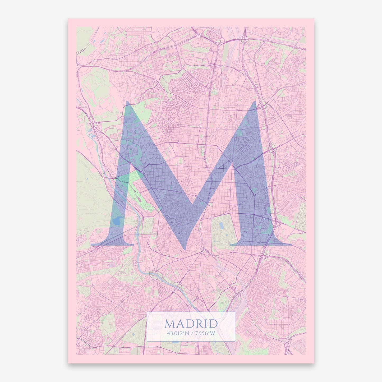 Madrid Map V06 Nursery / No Frame / No