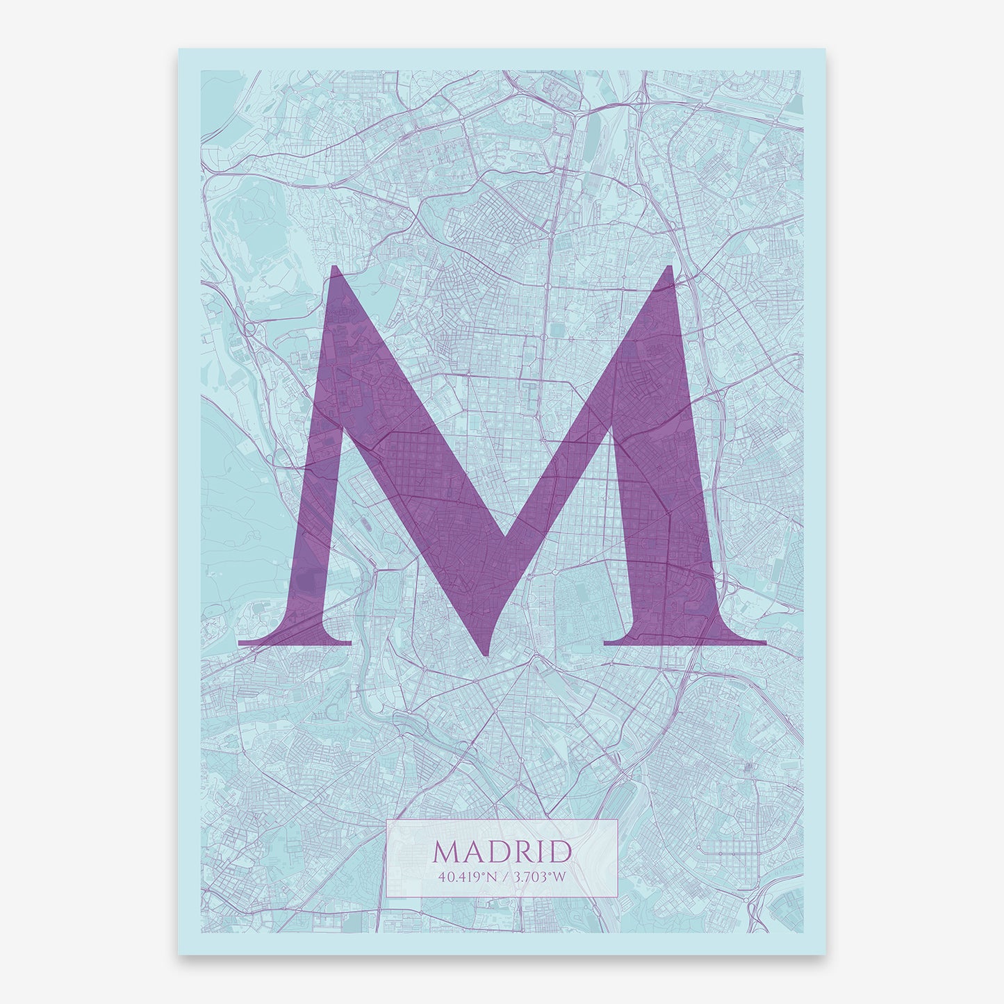 Madrid Map V06 Shabby / No Frame / No