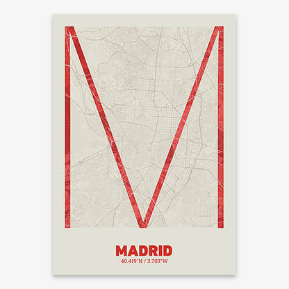 Decorative poster of Madrid – Ultra-thin typographic art