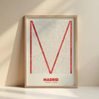 Decorative poster of Madrid – Ultra-thin typographic art