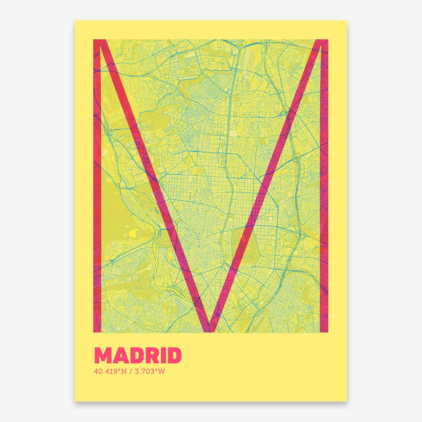 Madrid Map V07 Miami / No Frame / No