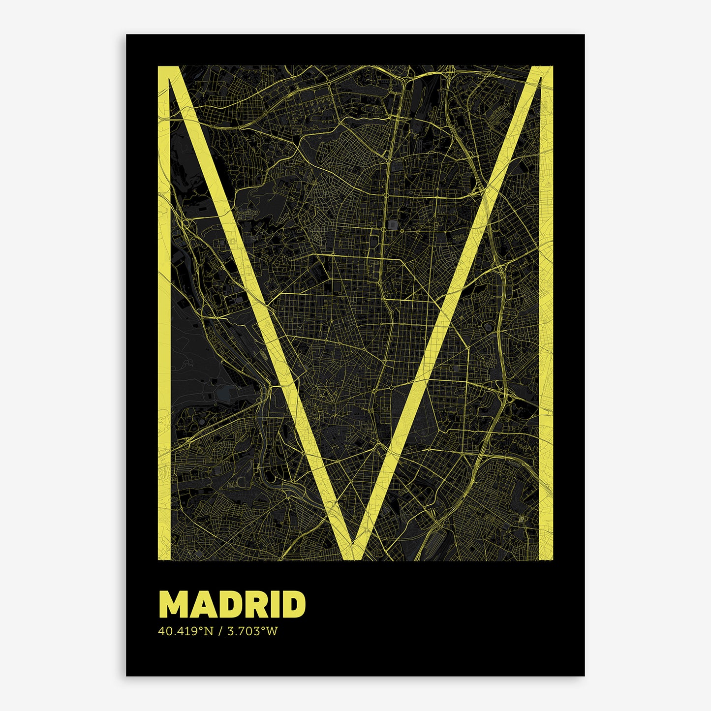 Madrid Map V07 Night / No Frame / No