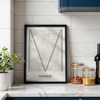 Decorative poster of Madrid – Ultra-thin typographic art