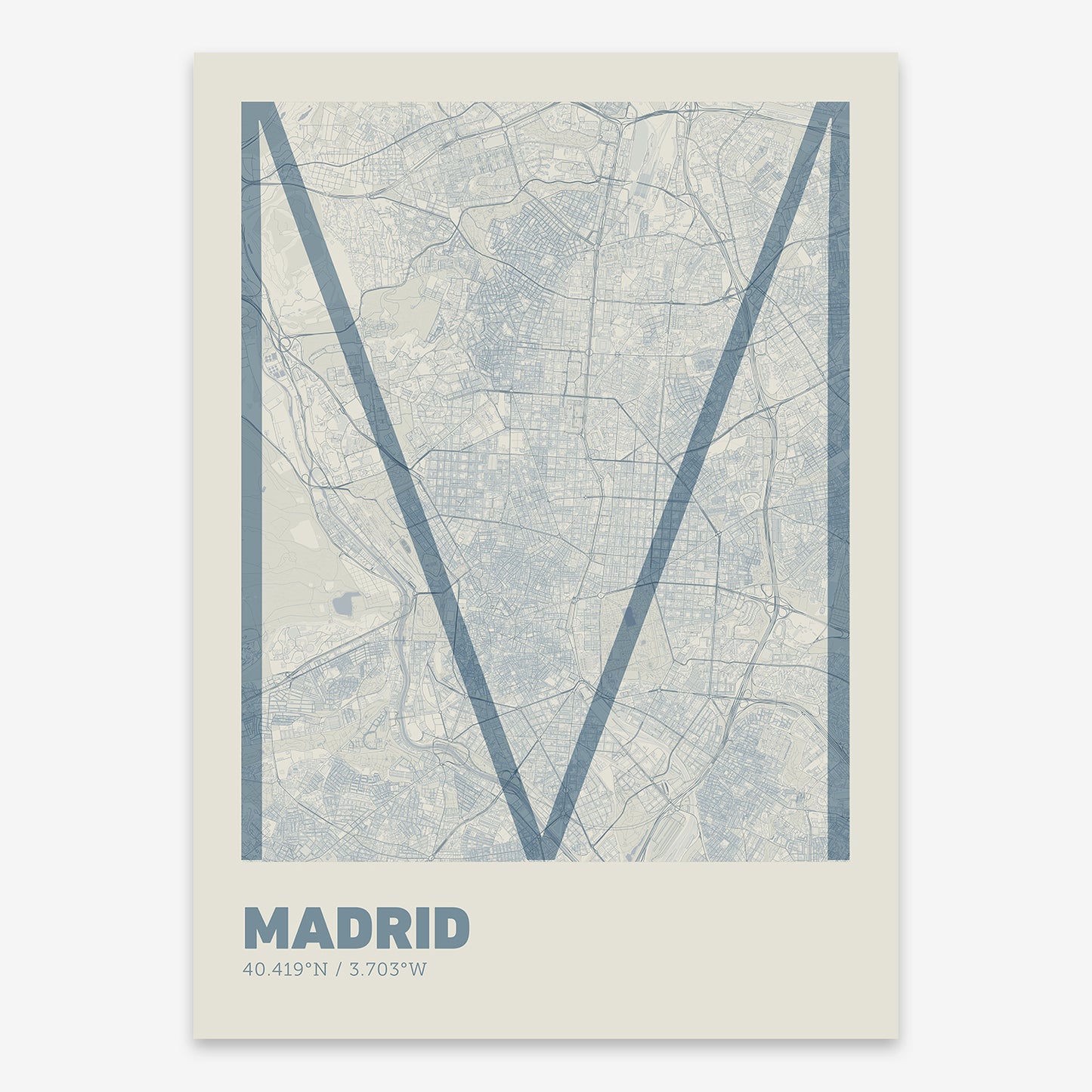 Madrid Map V07 Seaside / No Frame / No