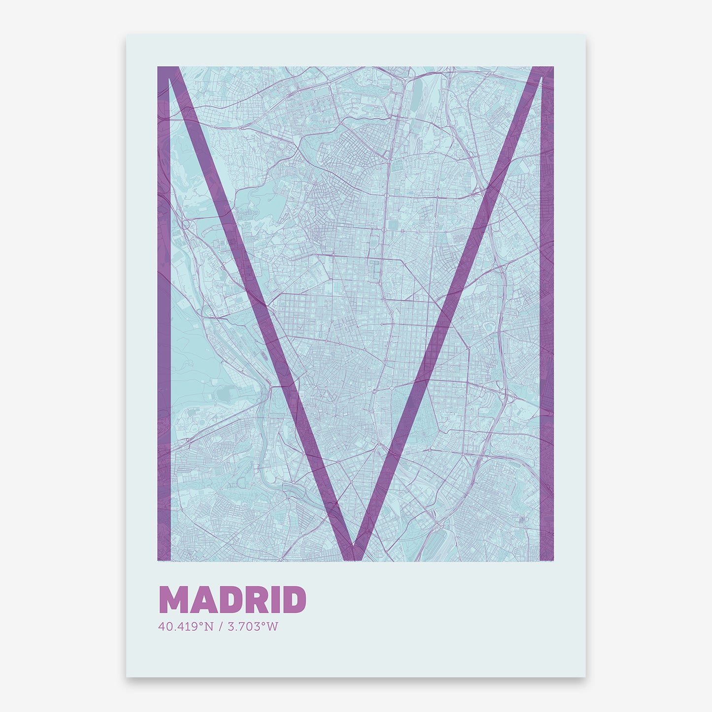 Madrid Map V07 Shabby / No Frame / No