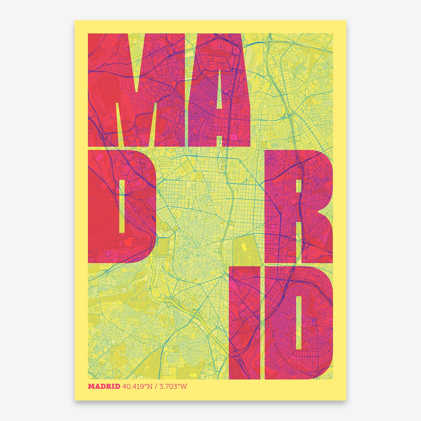 Madrid Map V08 Miami / No Frame / No