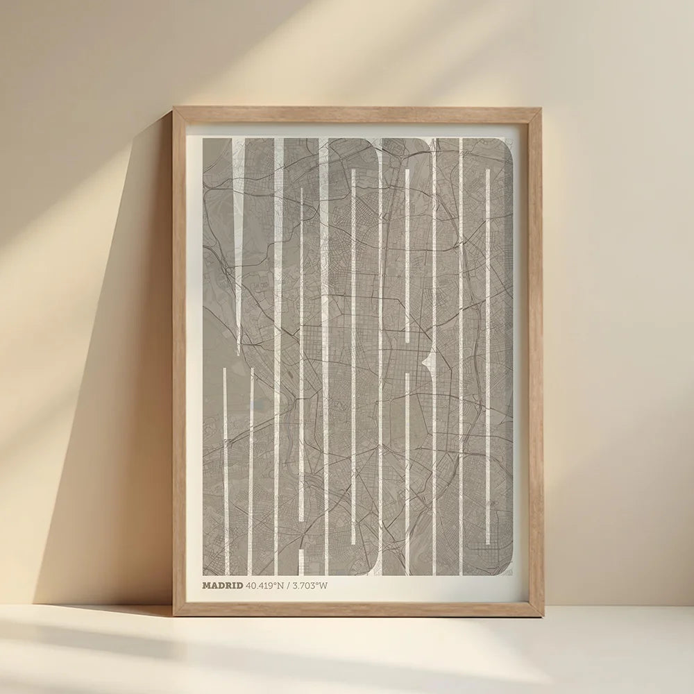 Graphic souvenir of Madrid – Contemporary typographic print