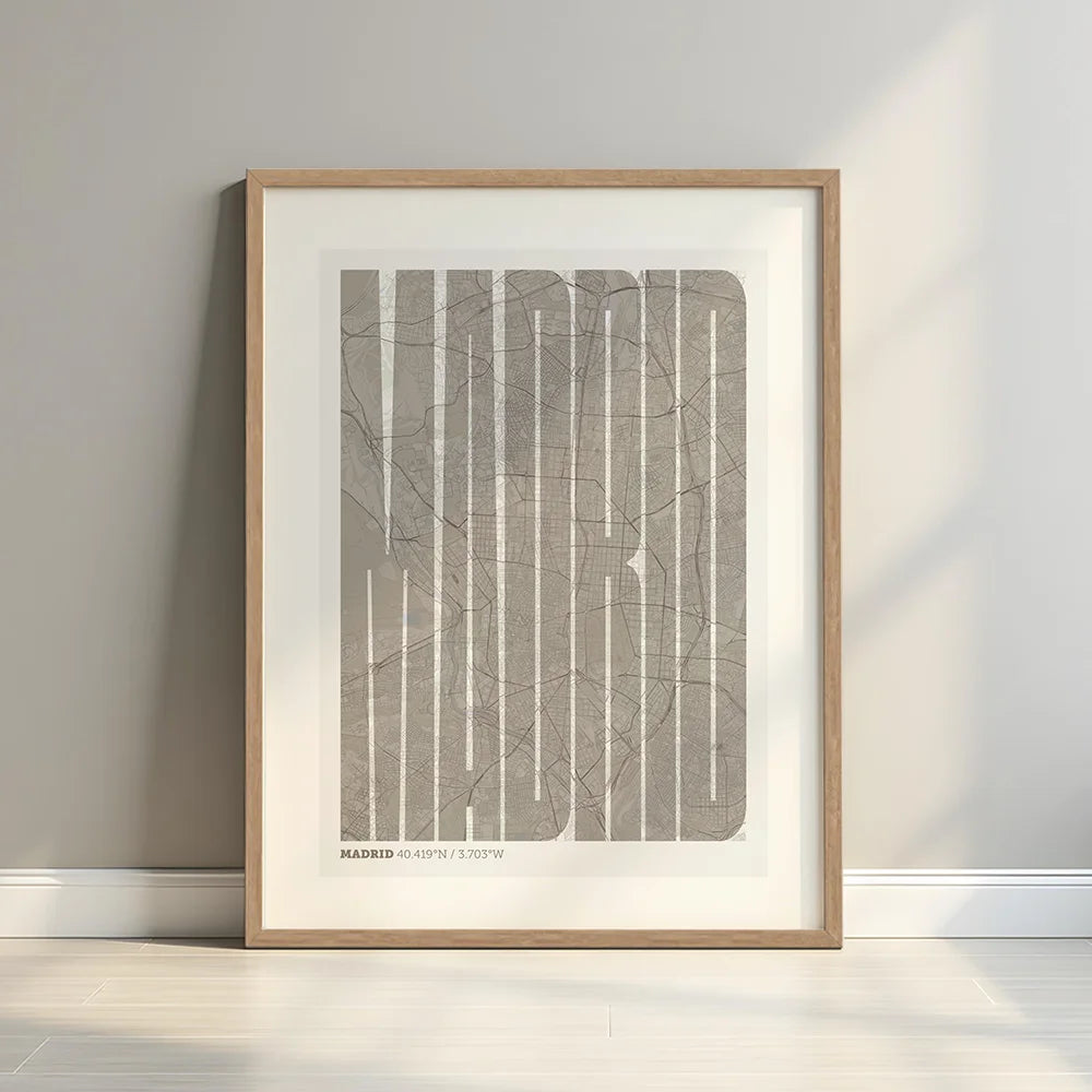 Recuerdo gráfico de Madrid – Lámina tipográfica contemporánea