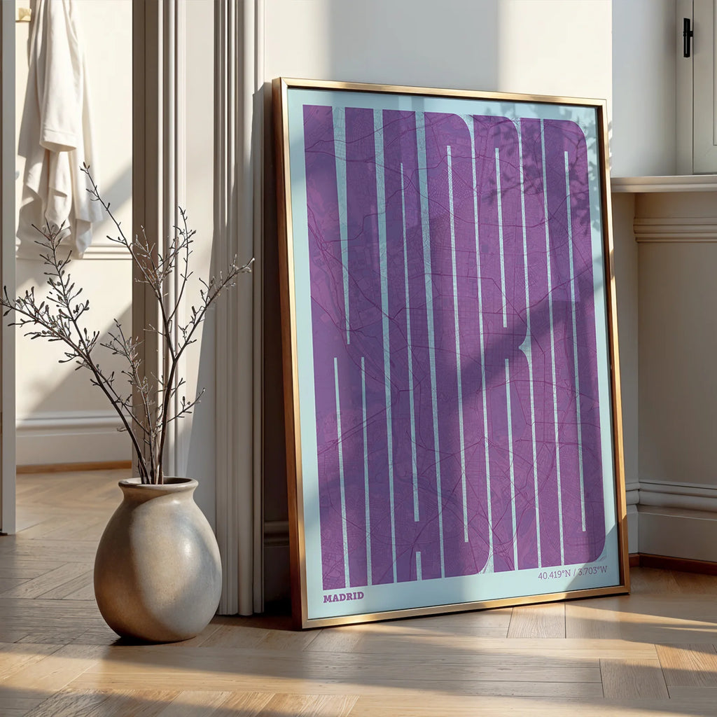 Graphic souvenir of Madrid – Contemporary typographic print