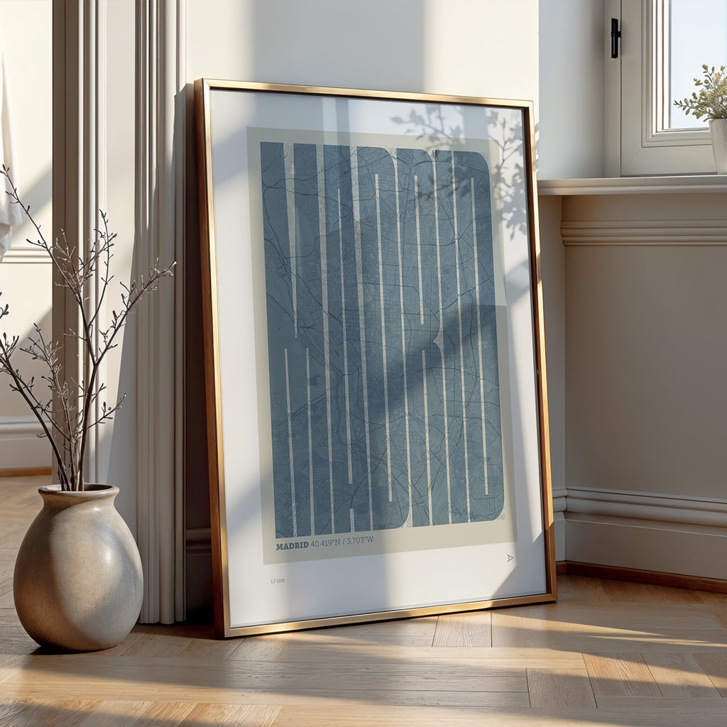Madrid City Map Art Print