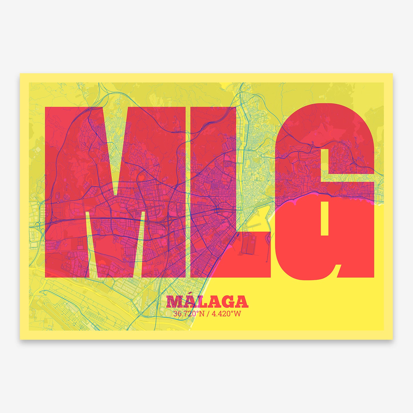 Malaga Map V02 Miami / No Frame / No