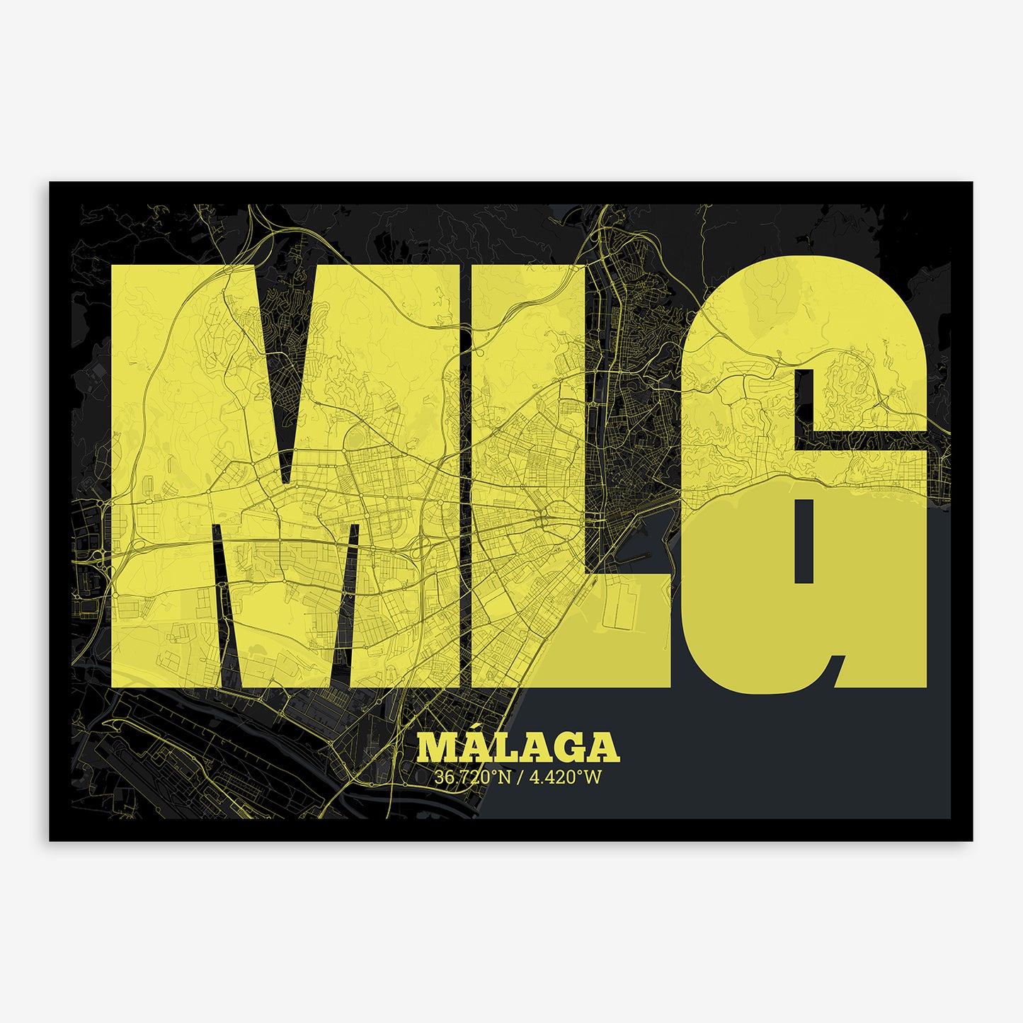 Malaga Map V02 Night / No Frame / No