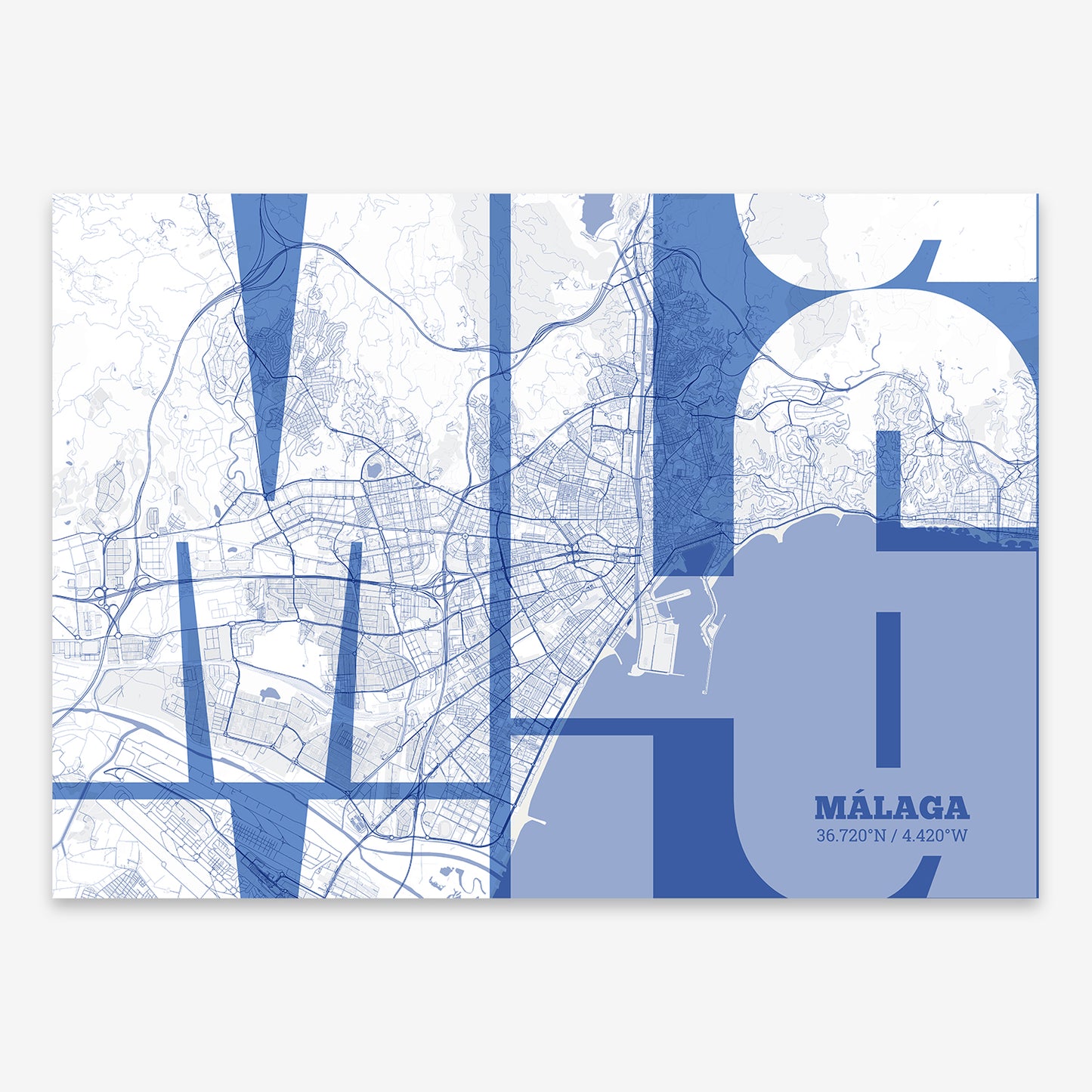 Malaga Map V03 Med / No Frame / No