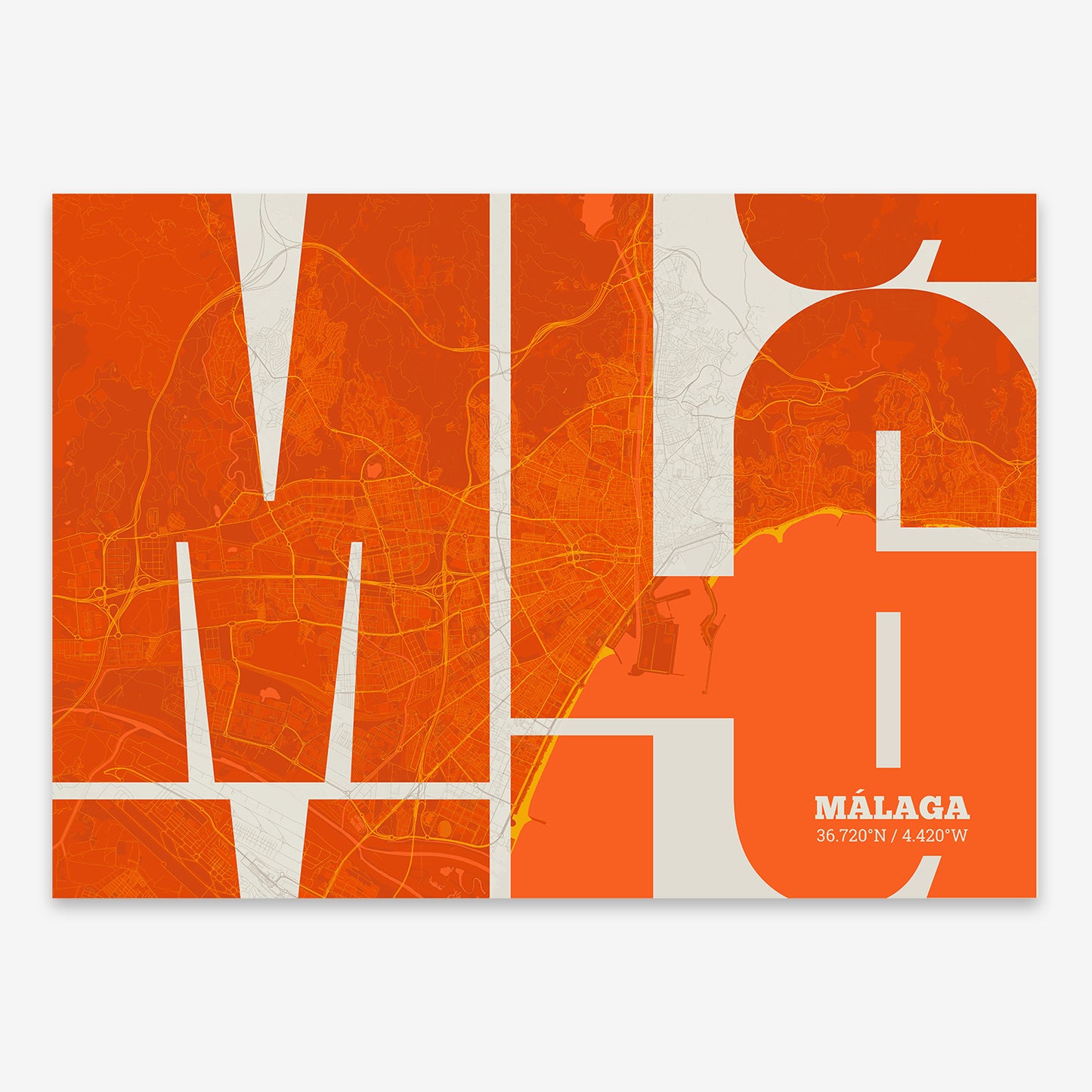 Malaga Map V03 Tribal / No Frame / Yes