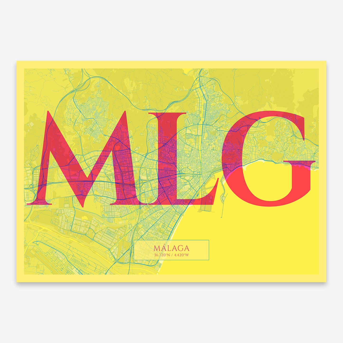 Malaga Map V06 Miami / Frame / No