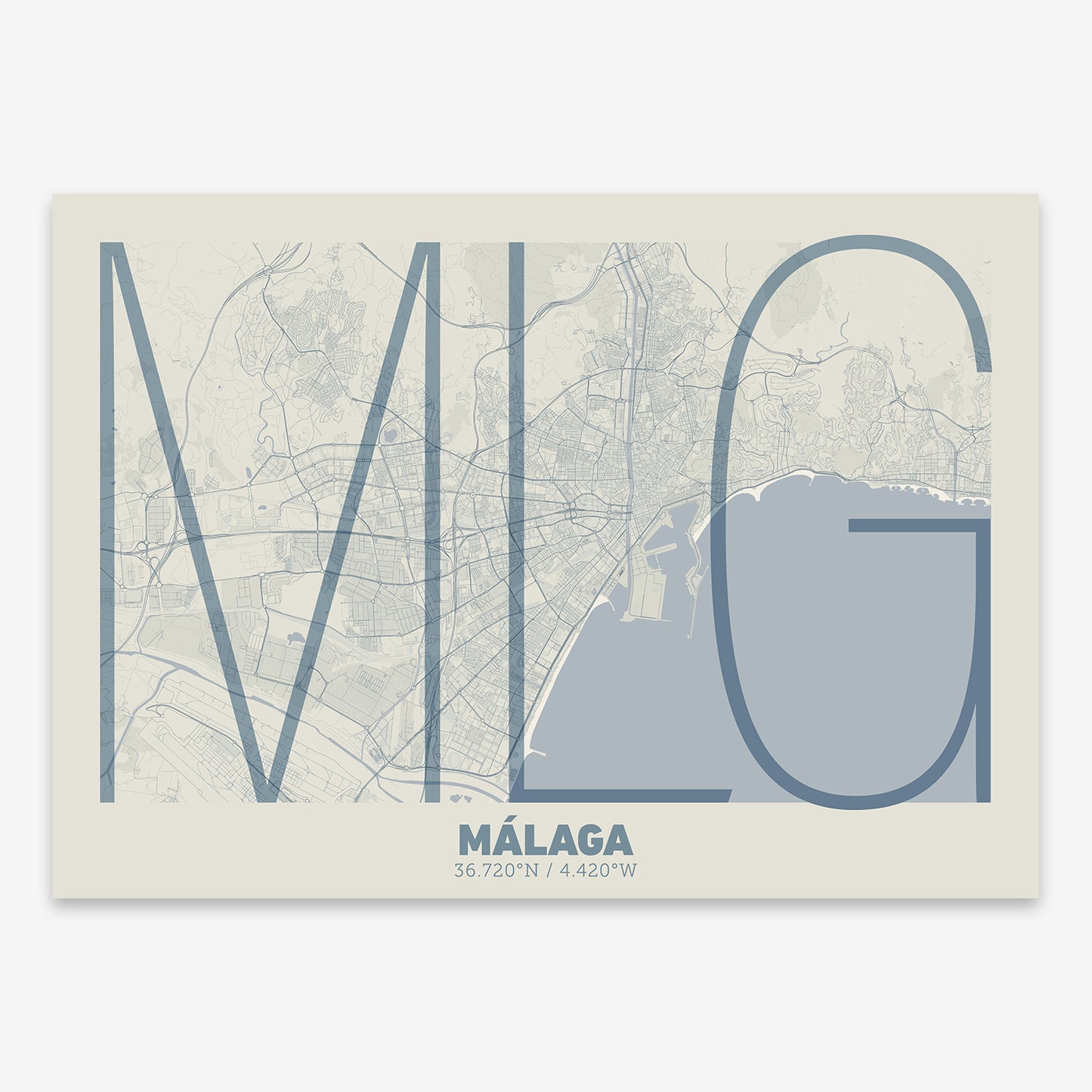 Malaga Map V07 Seaside / No Frame / No