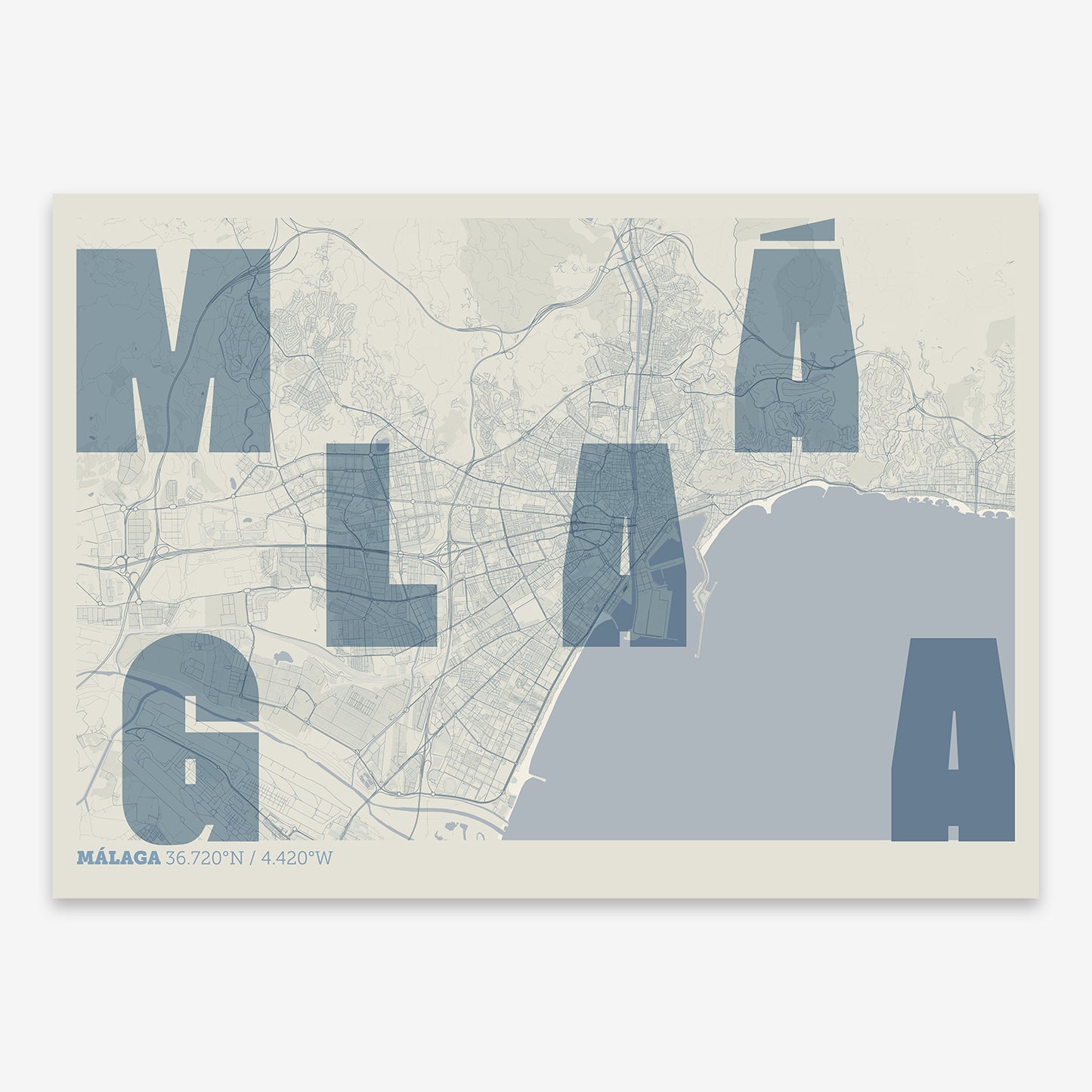 Malaga Map V08 Seaside / No Frame / No