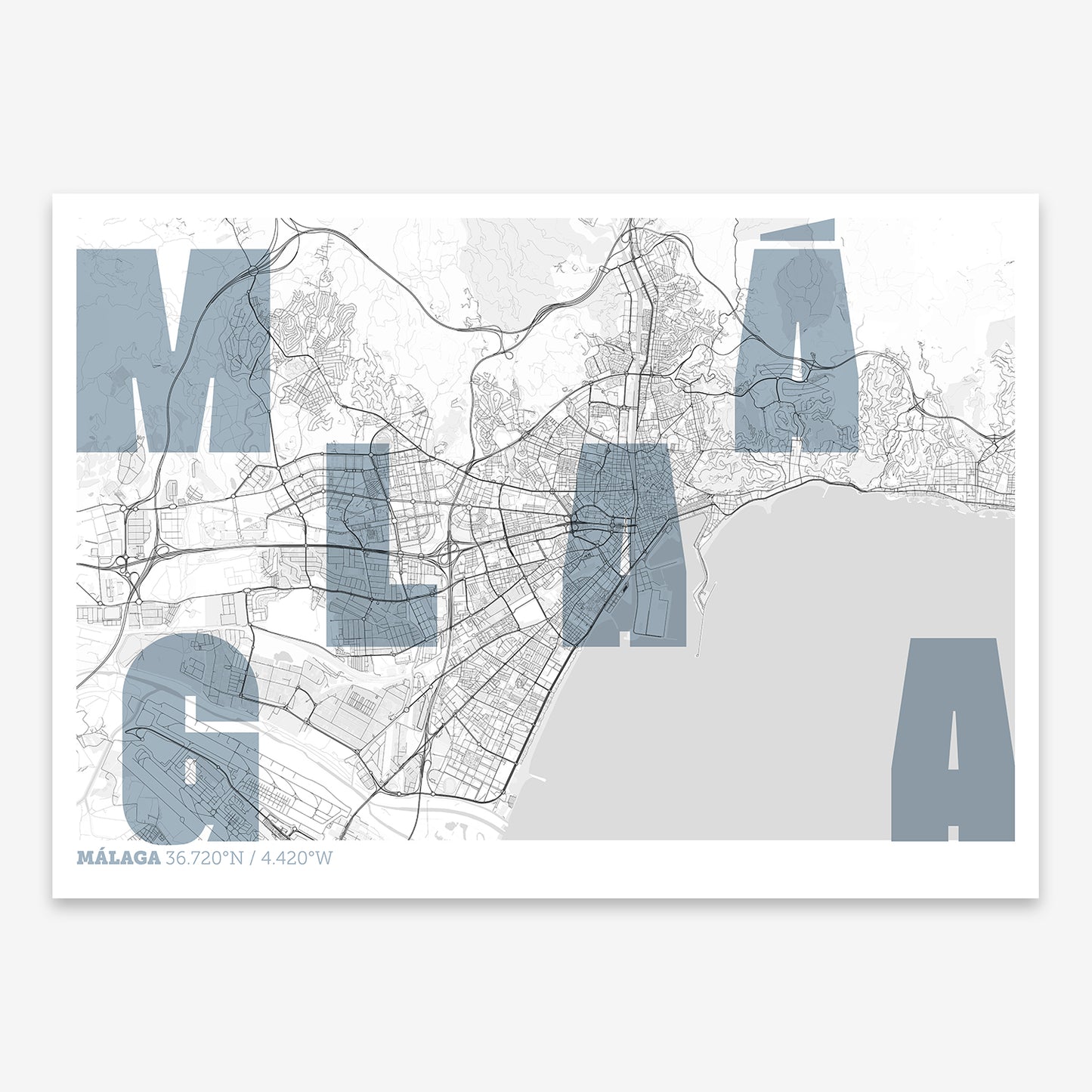 Malaga Map V08 Urban / No Frame / No