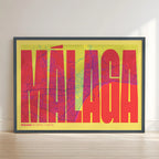 Recuerdo gráfico de Málaga – Lámina tipográfica contemporánea