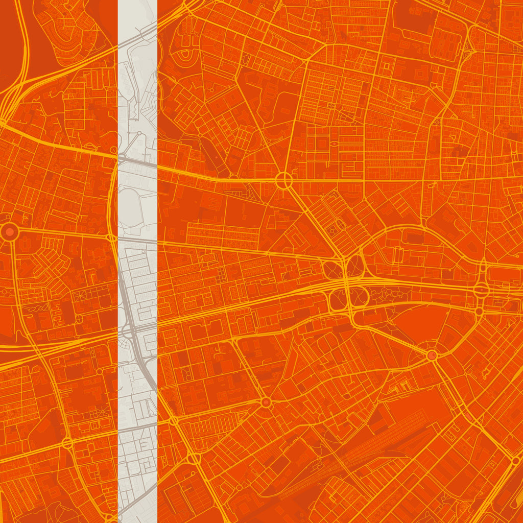 Detalle de la lámina tipográfica de Malaga, textura del papel Giclée