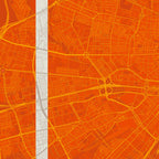Detalle de la lámina tipográfica de Malaga, textura del papel Giclée