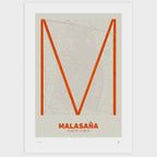 Lámina tipográfica de Malasaña – diseño Ultrafina, sin marco sobre papel