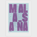 Lámina tipográfica de Malasaña – diseño Revoltosa, sin marco sobre papel